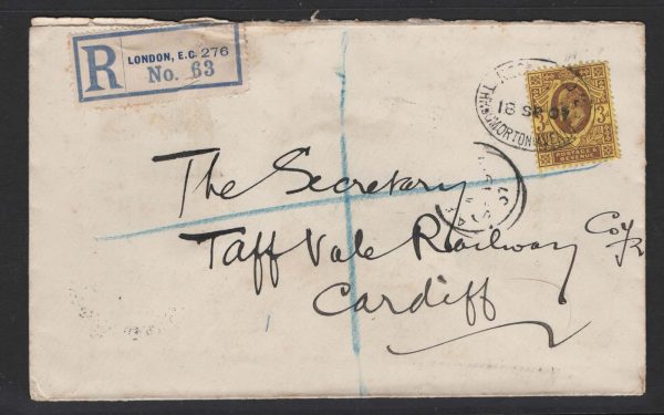GB 1912 3d dull reddish-purple/yellow chalky paper sg233 fu