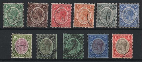 British Honduras 1922 1c - $1 set to $1 incl both 25c fu sg124, etc c£150+