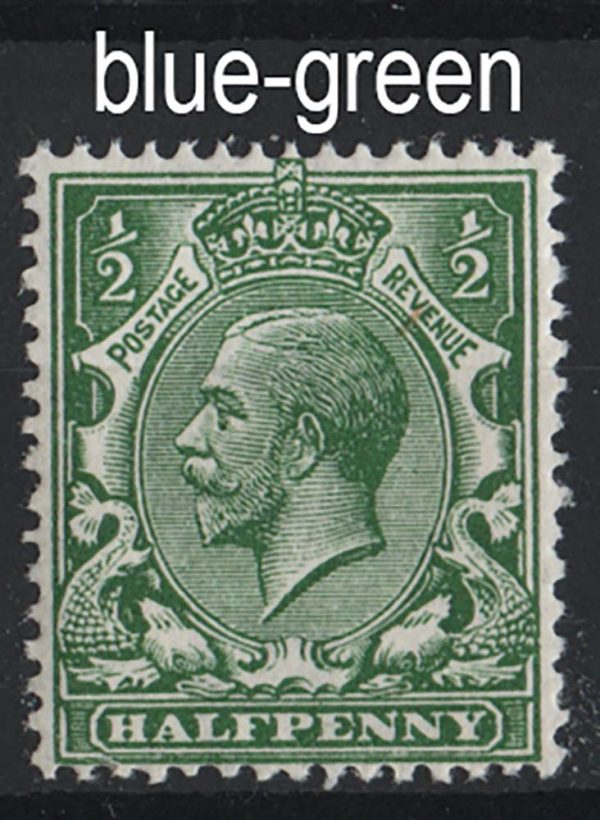 GB 1912 ½d blue-green sg356 um