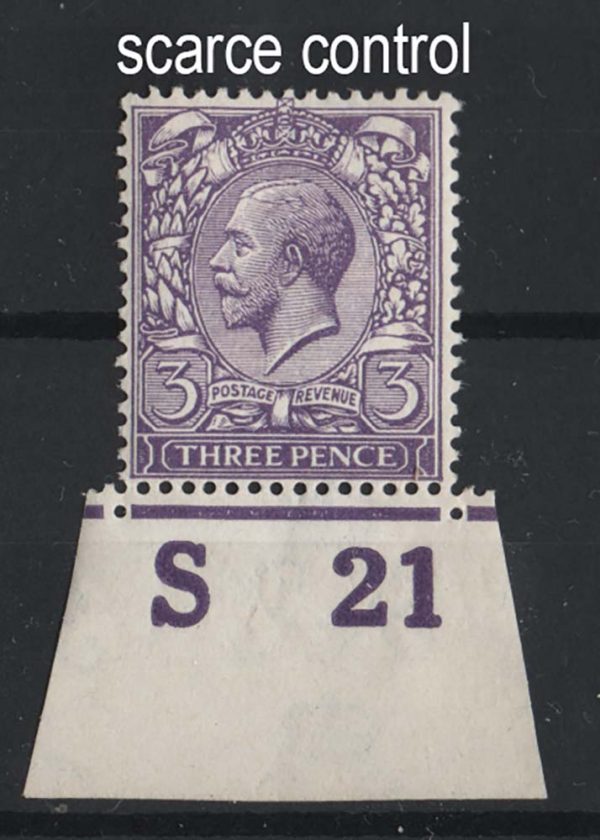 GB 1912 3d violet vf mint S21 control single sg375 c£70