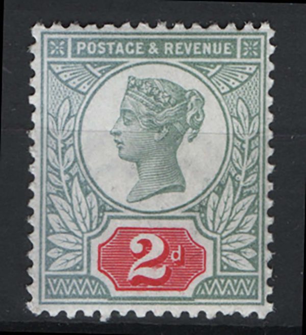 GB 1887 2d grey-green & carmine fine um, sg200 Spec K30(3) c£48