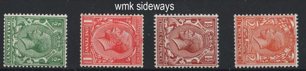 GB 1924 ½d - 2d Block Cypher wmk sideways set of 4 f mint sg418a-421b