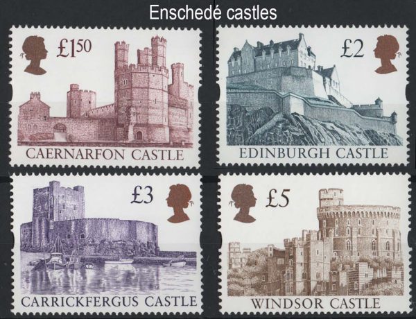 GB 1997 Castles Gold Head Enschedé set of 4 um £1.50-£5 sg1993-1996