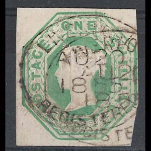 GB 1847 1s embossed sg54 pale-green die 2 very fine used, Liverpool 1855 spoon
