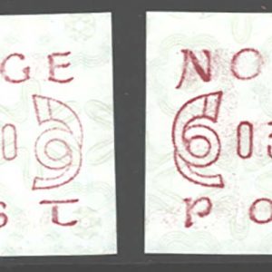 Norway 1980 200, 250, 300, 350 Frama labels, Posthorns central at sides um