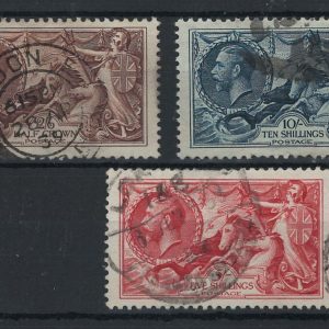 GB 1934 Re-engraved 2/6d - 10s good used, 5s nibbled perfs, 2/6d very fine used