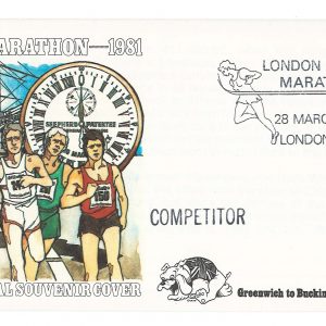 GB 1981 London Marathon 28MAR81 Special cancel Official COMPETITOR souvenir cover