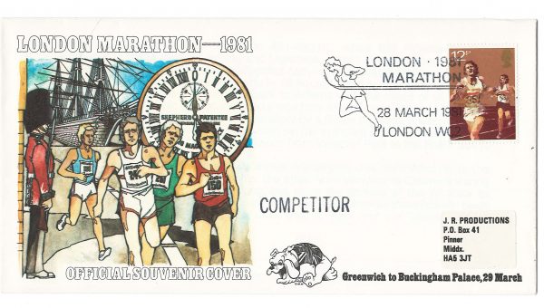 GB 1981 London Marathon 28MAR81 Special cancel Official COMPETITOR souvenir cover