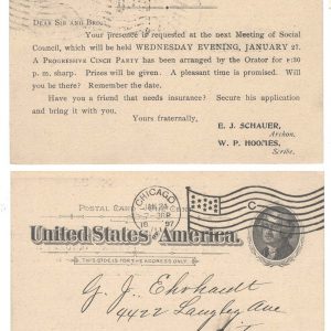 USA 1897 Social Council Washington postal card