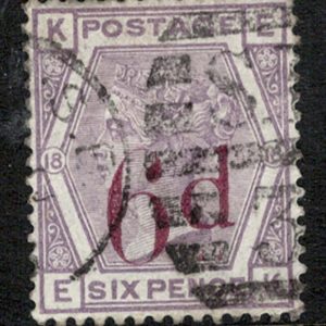 GB 1880 6d on 6d fine used, neat duplex, good colour sg162 cat £150