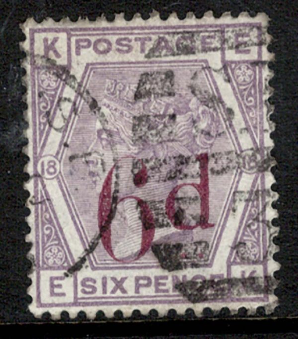 GB 1880 6d on 6d fine used, neat duplex, good colour sg162 cat £150