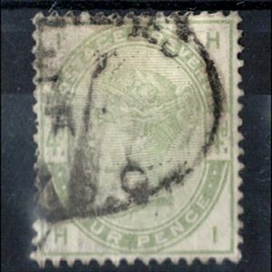 GB 1883 4d green sg192 used, pale colour, neat cancel cat £210