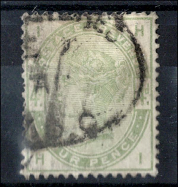 GB 1883 4d green sg192 used, pale colour, neat cancel cat £210