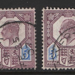 GB 1902 KEVII 5d dull purple & ultramarine chalky paper very fine used cds sg242
