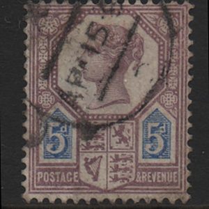 GB 1887 5d die 1 sg207 very fine used cat £120