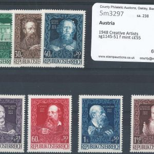 Austria 1948 Creative Artists set sg1145-51 f mint c£55