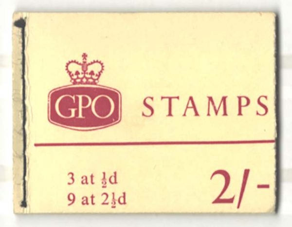 GB Booklets NR1 2s 1963 Holiday Booklet inc r2/2 screen damage variety on s/t/ pane