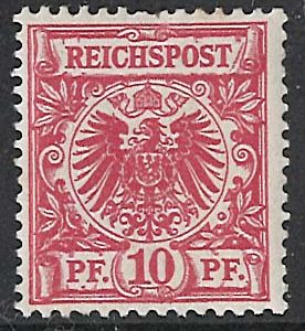 #742 Germany 1889 10pf rose carmine sg48 v fresh mint, lovely scarce colour