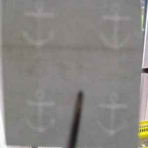 #303 GB 1867 Ungummed blued paper sample showing 4x 18mm Anchors as sgF15-17