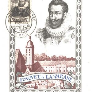 #132 France 1946 Stamp Day, sg975, tied to Maximum Card by First Day handstamp - vf