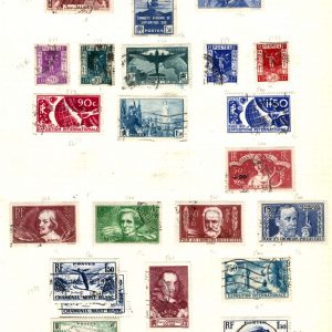 #131 France 1936 Page incl South America flight sg553-4 & Intellectuals sets fu