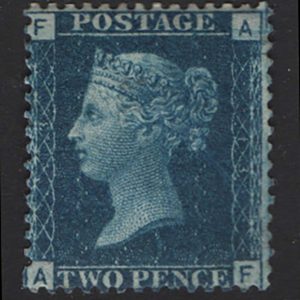 #285 GB 1858 2d blue plate 13 AF f mint sg46 v fresh c£375