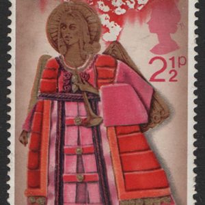 #638 GB 1971 Christmas 2½p fine um with huge red ink spill sg894var