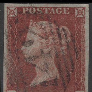 #200 GB 1841 1d red plate 159 TK vfu, 4 good-large margins, sg8