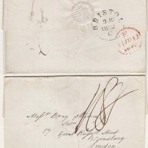 #152 GB 1832 Neat EL to London, fine Bristol dated arc (type Q)