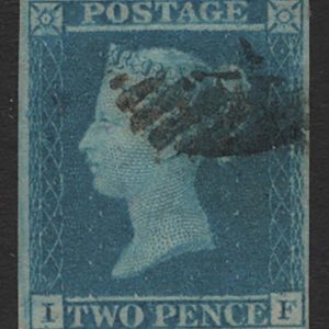 #218 GB 1841 2d plate 3 IF fu, 4 good margins, clear profile sg14