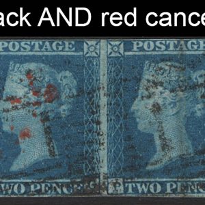 #219 GB 1841 2d plate 3 PG-PH, vgu pair, Scots cancel in black + indistinct red cancel