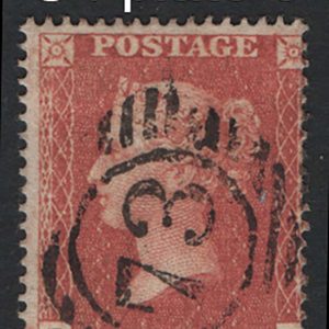 #233 GB 1854 1d red die 2 SC16 plate 8 PK vfu sg21 C4 small crown perf 16 c£75