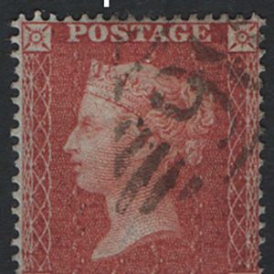 #234 GB 1854 1d red die 2 SC16 plate 9 DL vfu sg21 C4 small crown perf 16 c£70