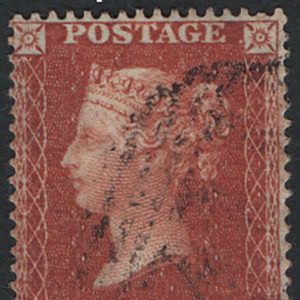 #237 GB 1854 1d red die 2 SC16 plate 14 TF, nibbled perf otherwise vfu sg21 C4