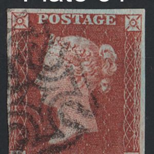 #181 GB 1841 1d red plate 31 NJ fu, close-good margins, c£60 sg8