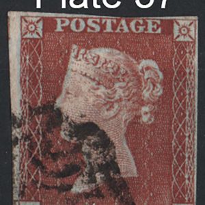 #188 GB 1841 1d red plate 37 TD fu, MX cancel, close-good margins, c£110 sg8