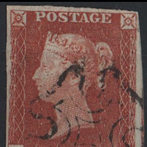 #191 GB 1841 1d red plate 39 TC fu, MX cancel, good margins, c£100 sg8