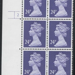 #593 GB 1971 Machin um PCP/PVAD 24p violet cyl 2 no dot MCC £27