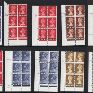 #590 GB 1971 Machin um PCP/ACP cyl blks range: 23p-50p [18 cyl blocks] under face