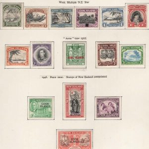 #097 Cook Is 1944 ½d - 3s set of 10 f mint sg137-145, also 5s postal fiscal sg132