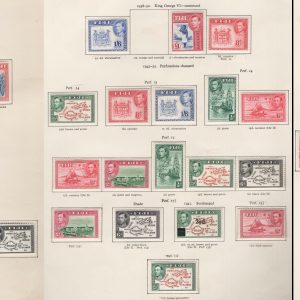 #129 Fiji 1937-51 f mint on leaves, with the defins ½d - £1 set of 22 (less 10s)