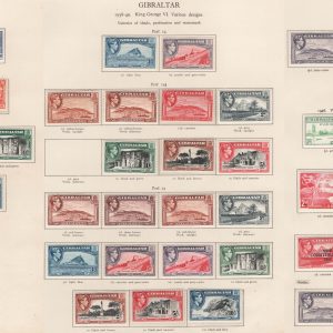 #755 Gibraltar 1937-1950 complete f mint incl all the perf varieties except the 2d