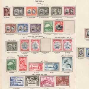 #765 Grenada 1937-1951 ¼d - 10s with shades & perf types near complete incl commems