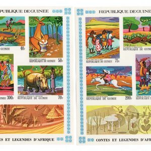 #769 Guinea Republic 1968 African Legends pair of imperf m/sheets um