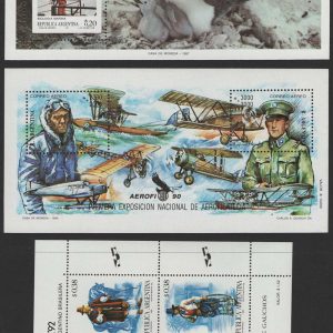 #029 Argentina 1987 Antarctic Treaty Penguin m/sheet um, 1990 Airmail Exhibition ++