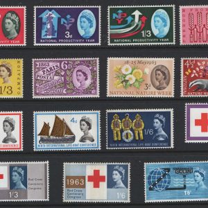 #557 GB 1962 NPY and then the 6x 1963 phosphor Commem sets vf mint sg631p-645p