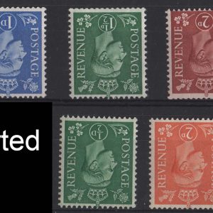 #530 GB 1941 Light colours wmk inverted set of 3 um, ditto 1951 new colours set