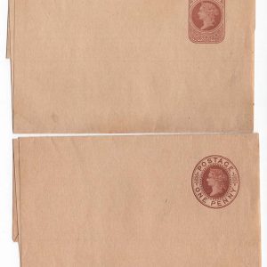 #338 GB 1878 ½d & 1d brown on buff wrappers, fine unused
