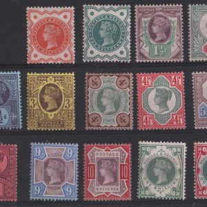 #364 GB 1887 ½d - 1s (both) f mint, good colours sg197-214