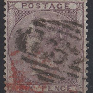 #264 GB 1856 6d lilac vgu 162 numeral and part red marking, good colour sg68